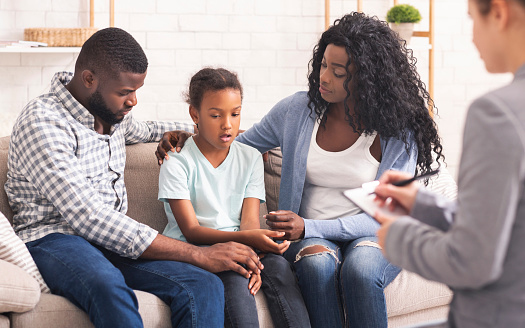 Family meeting with counselor